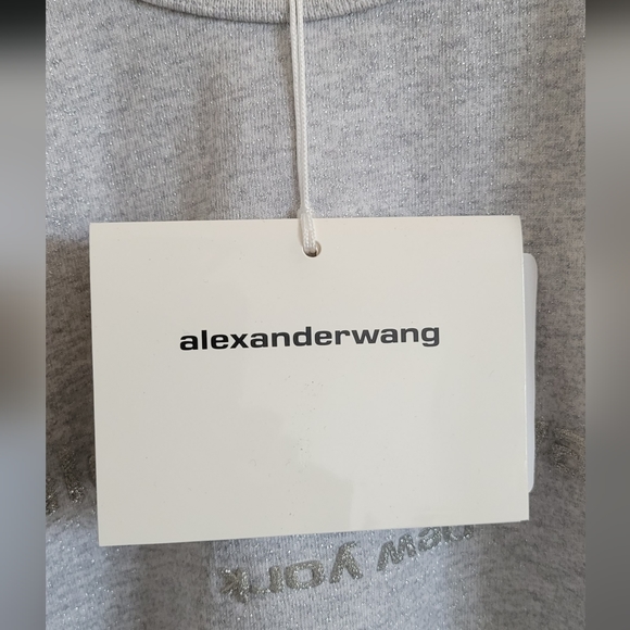 ALEXANDER WANG-Gray Glitter T-Shirt - Picture 9 of 10